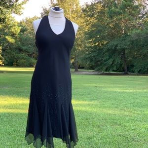 Black Halter Neck Dress Salsa Beaded Cocktail